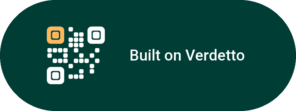The Built on Verdetto badge for dark grounds
